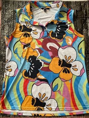 Acegolfs "Hyped-up Tropical" sleeveless top,
